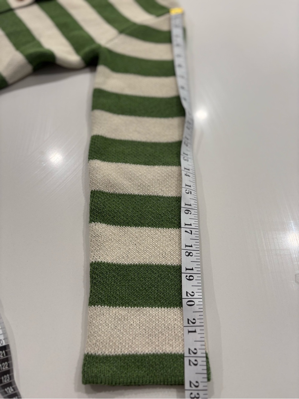 ZARA Green & Cream Striped Knit Cardigan Size Small - Picture 10 of 10